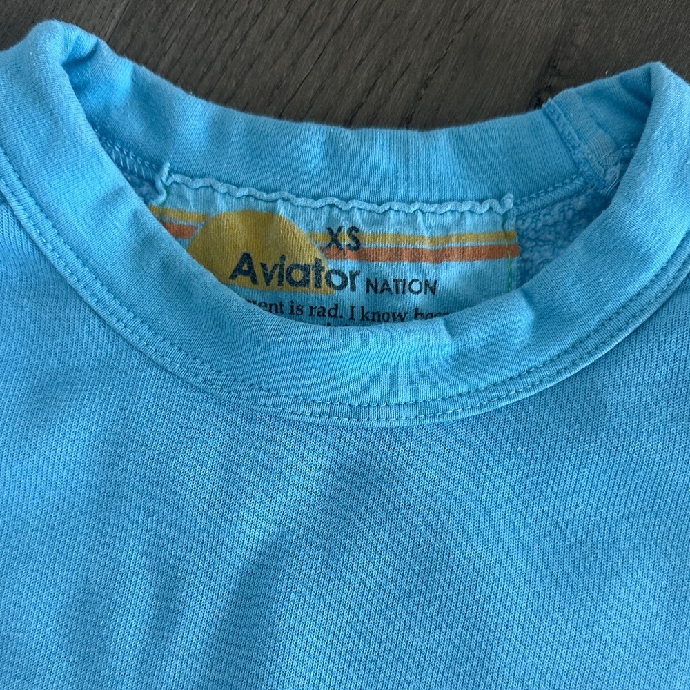 Aviator Nation Sweatpants Light Blue Rainbow Embroidery 5 Stripe - Picture 4 of 4